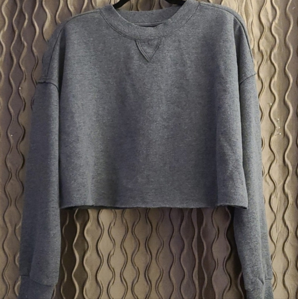 Colsie Women Grey Crop Sweater - Brandnew